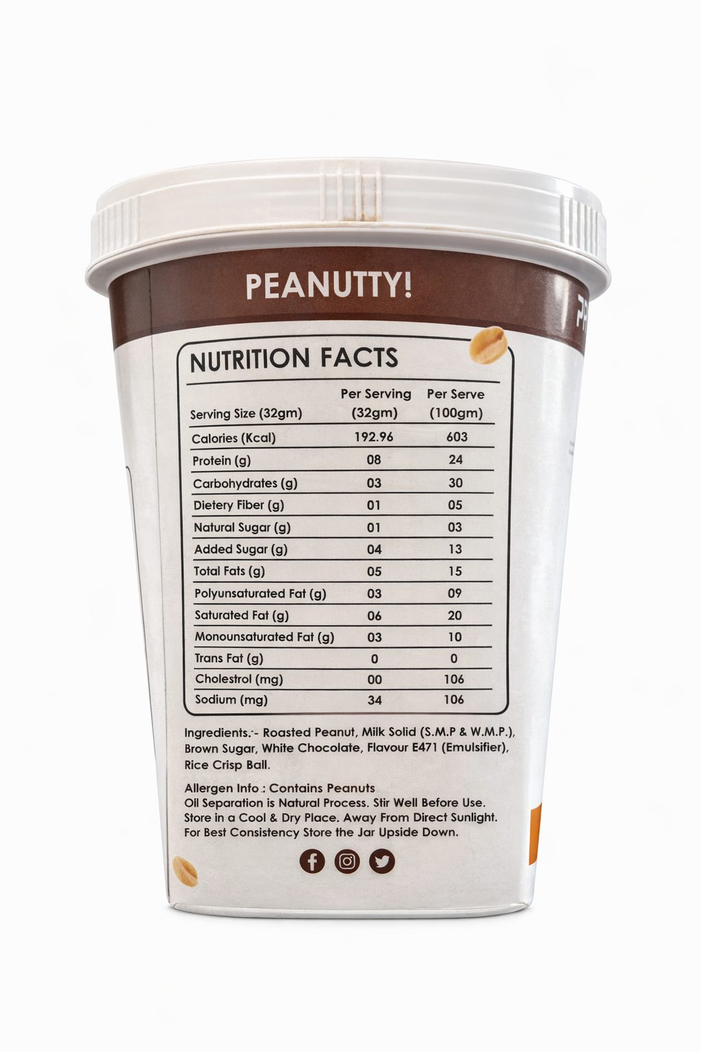 PNUT'S FARM WHITE CHOCOLATE PEANUT BUTTER 1KG