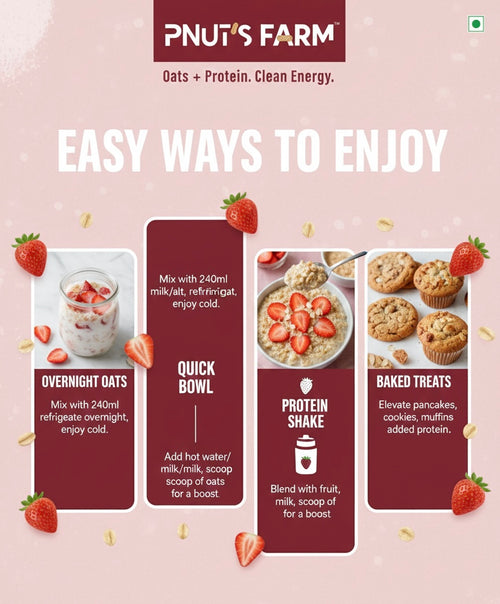 PNUTS FARM STRAWBERRY OATS | 26g Protein -🍓🥣