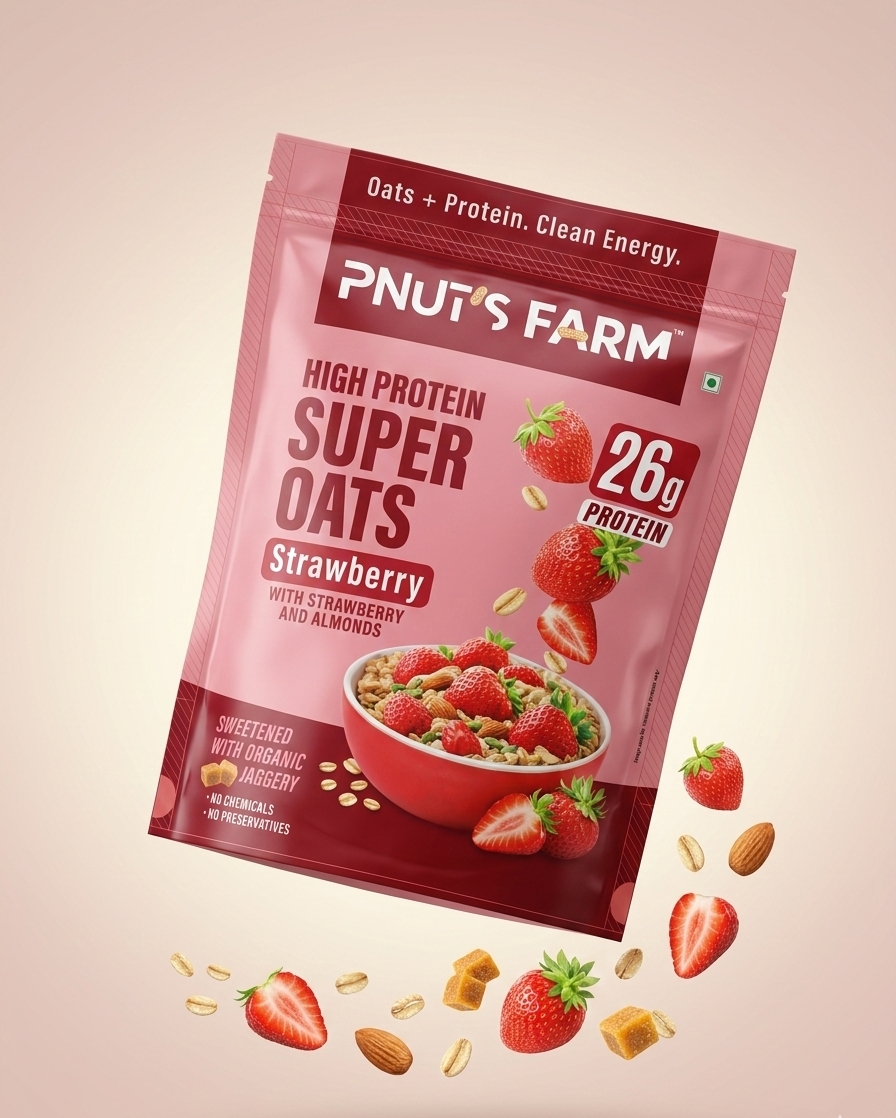 PNUTS FARM STRAWBERRY OATS | 26g Protein -🍓🥣